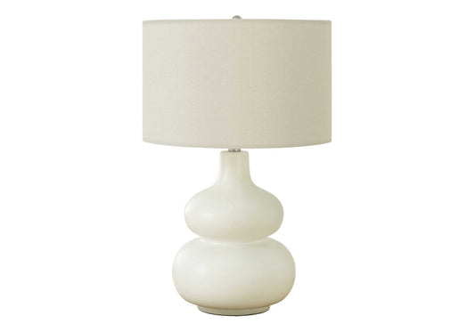 Lighting, 25"h, Table Lamp, Ivory / Cream Shade, Cream Ceramic, Contemporary