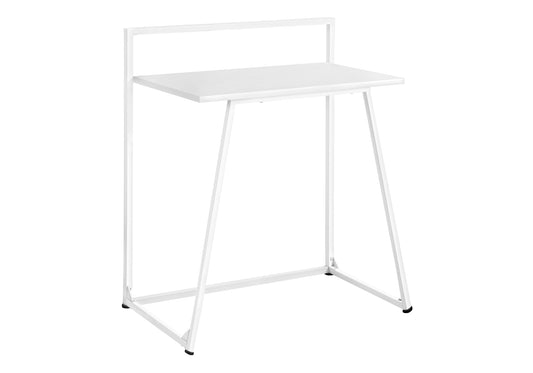 Computer Desk, Home Office, Laptop, 30"l, Work, White Laminate, White Metal, Contemporary, Modern