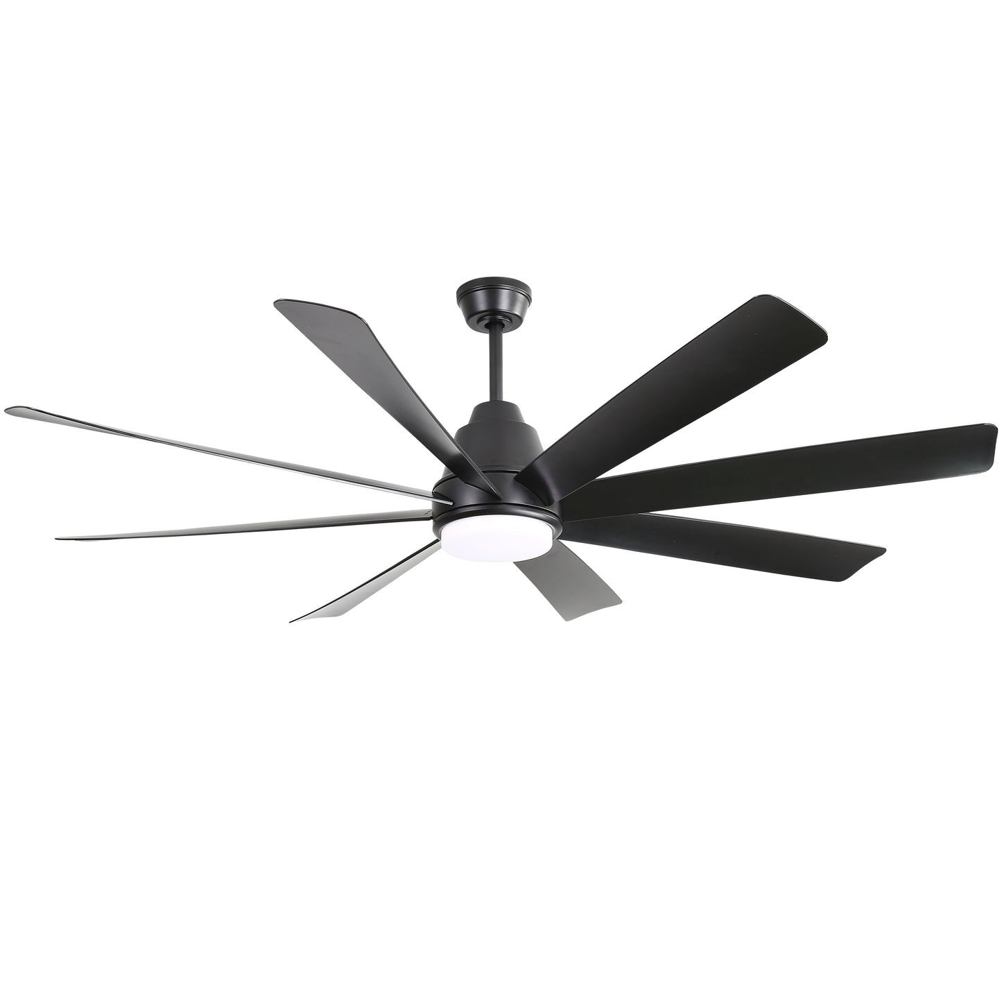 72 Inch Large Ceiling Fans with Lights and Remote Control 6 Wind Speed DC Motor Black for Living Room