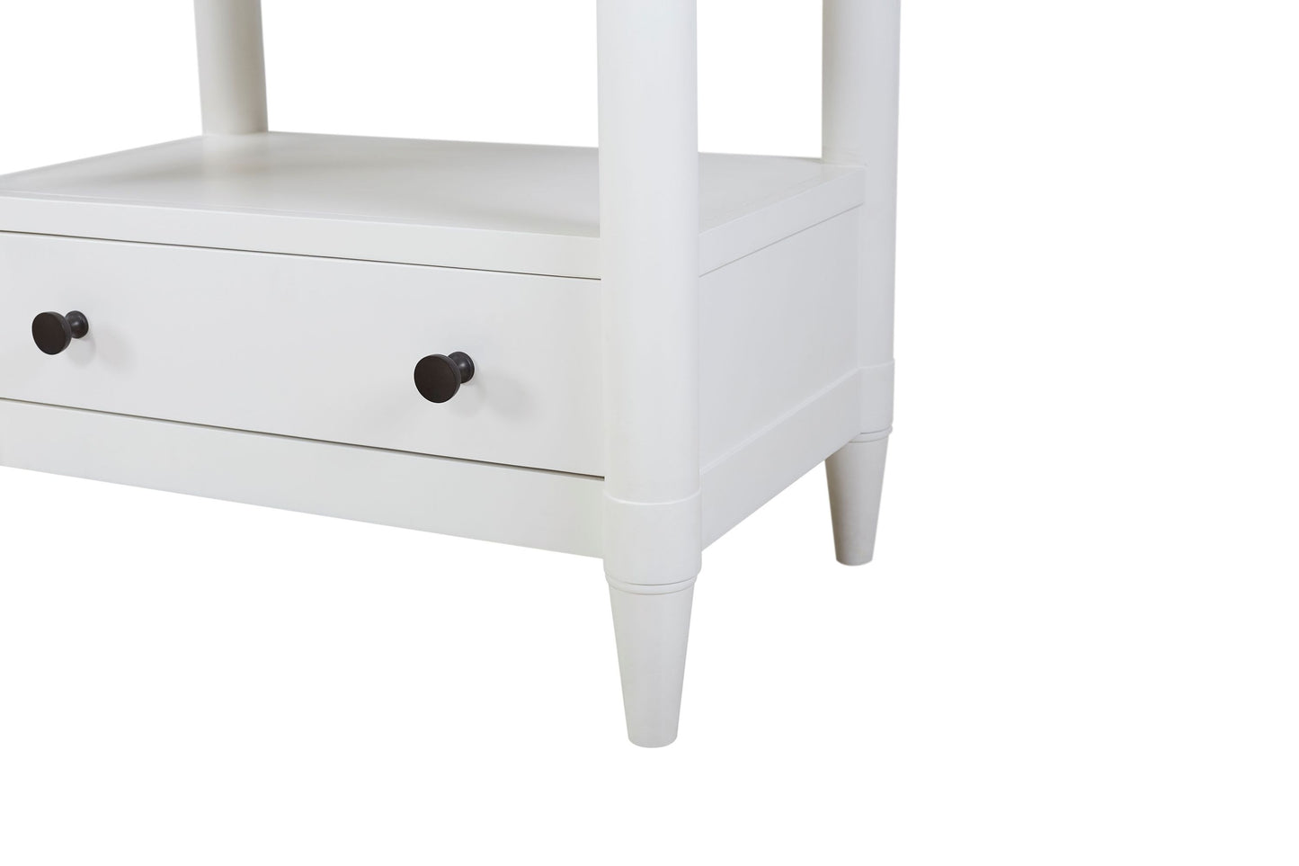 Open Nightstand White Finish With 2 Drawers