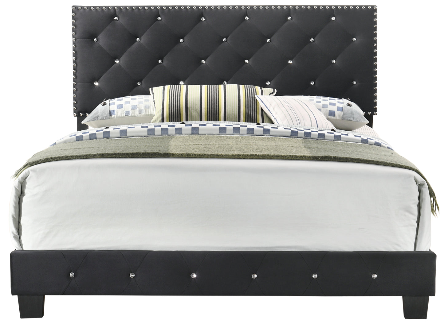 Elegant Transitional Black Full Bed For Restful Sleep
