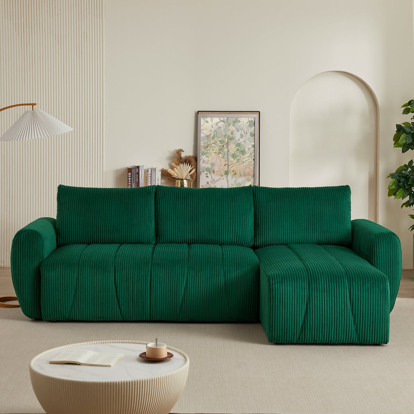 Convertible Sectional Sofa Couch,  Modern Fabric 3 Seater L-Shaped Couch for Living Room, Apartment, Office, Small Space