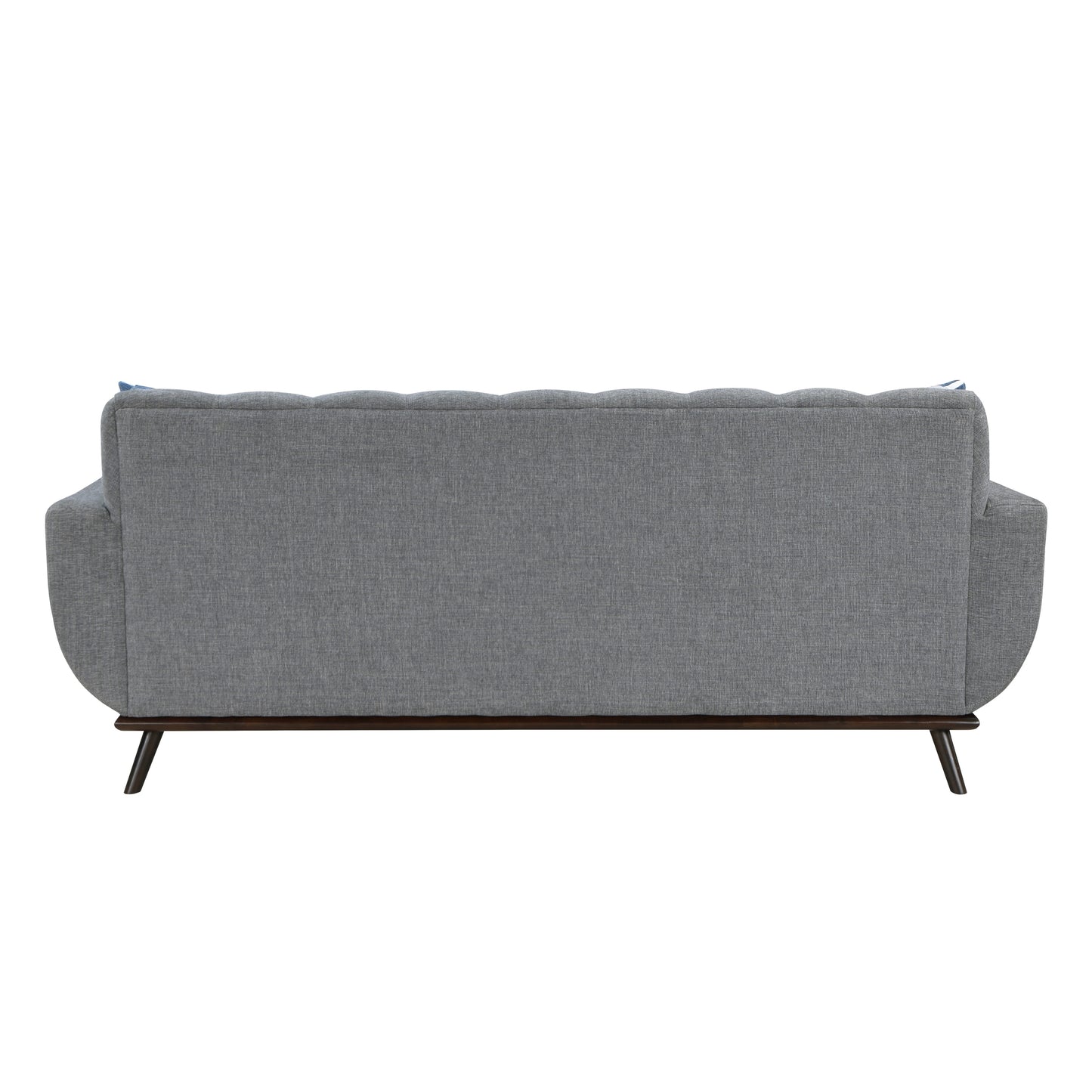 Solid Wood Reversible Sofa Chaise Gray Chenille Upholstered Decorative Pillows Mid-Century Modern Living Room Furniture 1pc