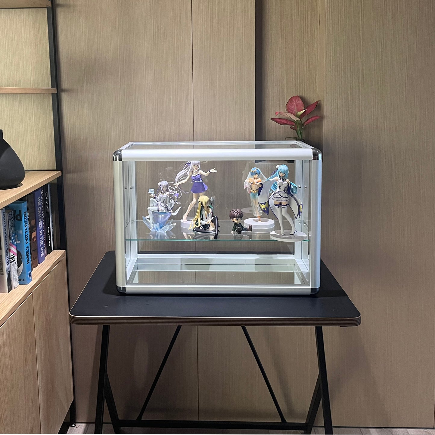 Tempered Glass Counter Top Display Showcase with Sliding Glass Door and Lock,Standard Aluminum Framing with Sliding Glass Door and Lock-display cabinet