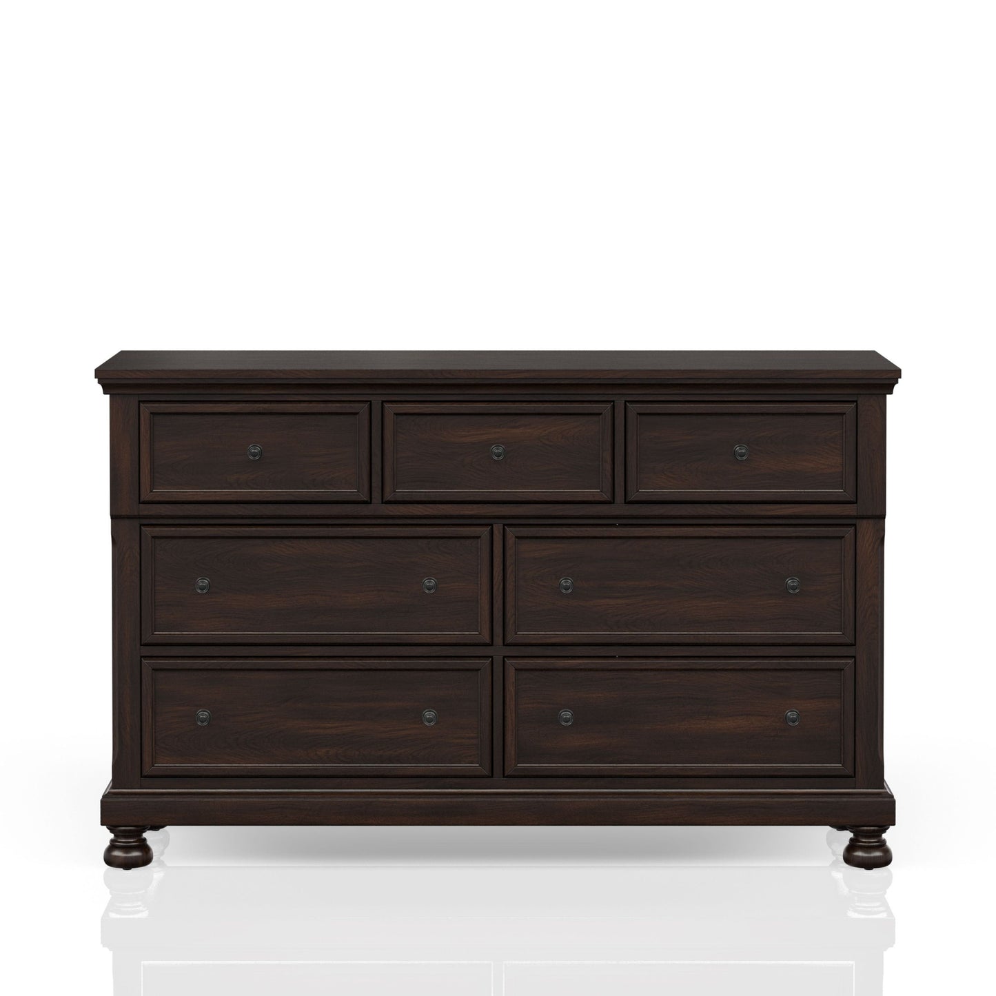 Seven Drawer Dresser Dark Cherry