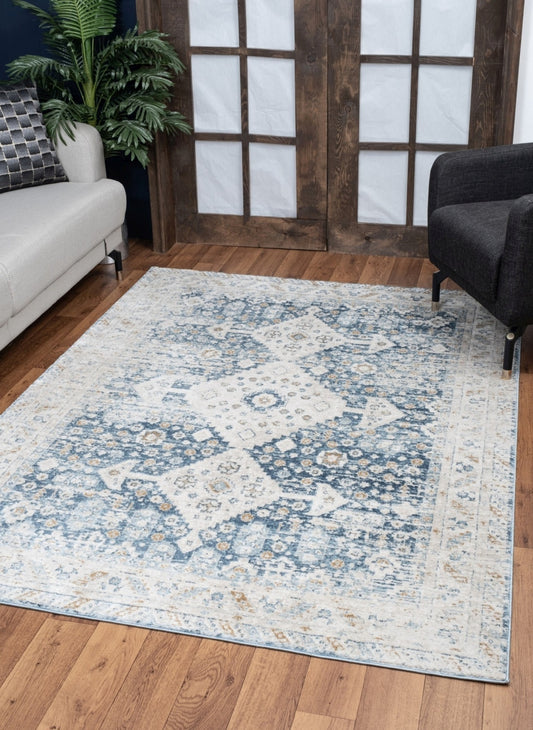 Noble GC_GEN7003 Blue 5 ft. 3 in. x 7 ft. 3 in. Area Rug