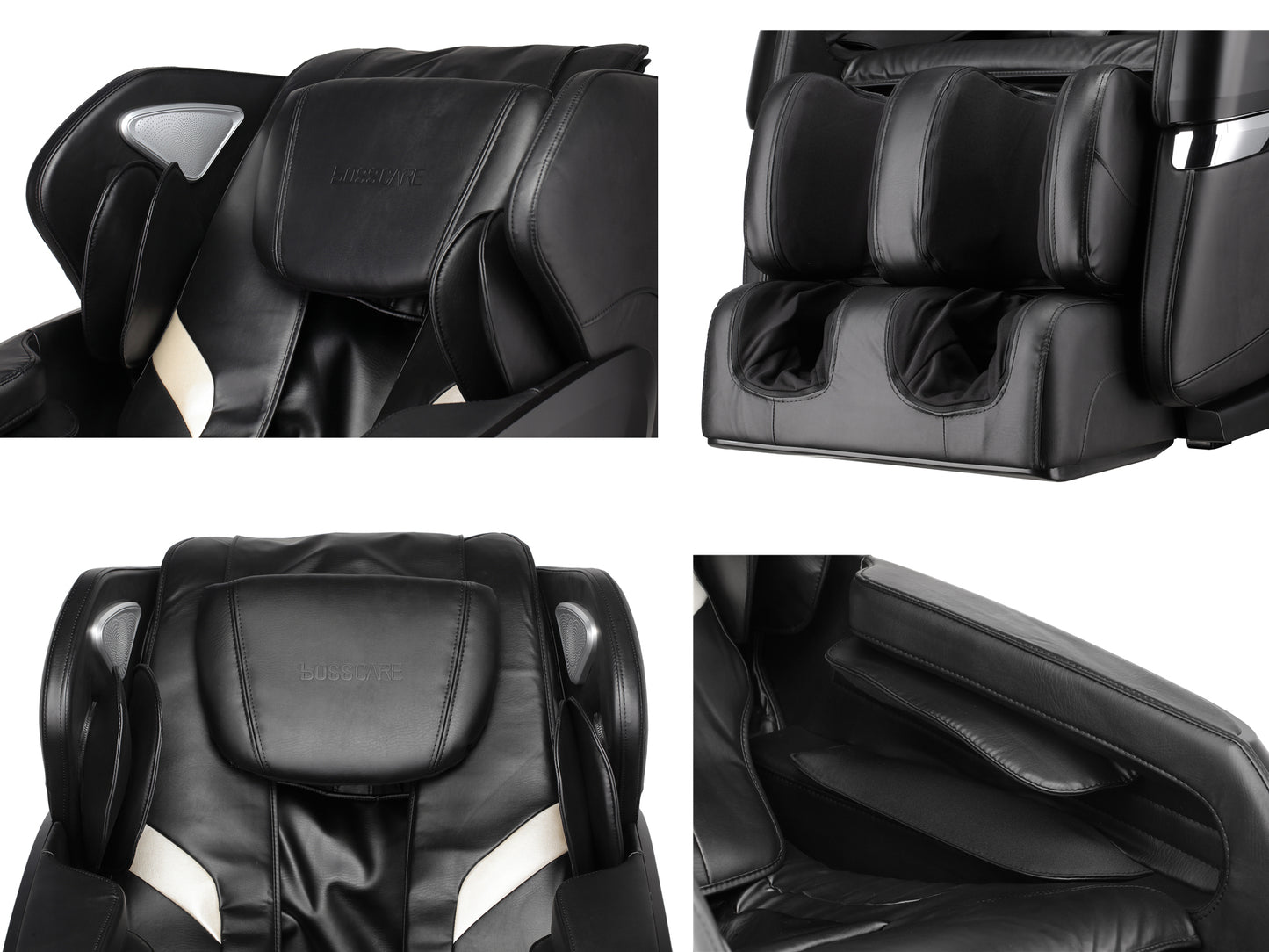 Massage Chairs SL Track Full Body Massage Recliner with Foot Roller,Airbag Massage,Zero Gravity, Bluetooth Speaker Black