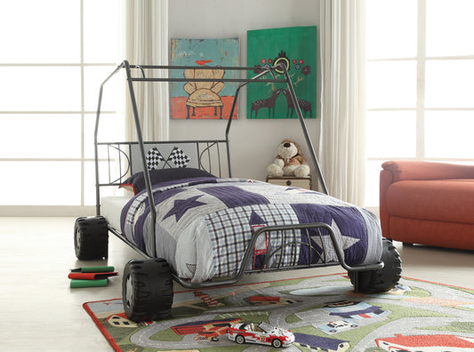 Xander Go Kart Gunmetal Finish Twin Bed