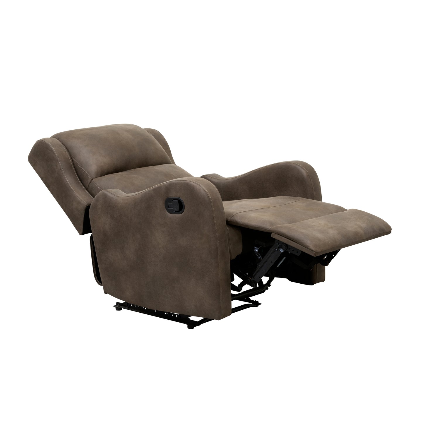 Microfiber Upholstery Brown Reclining Chair 1pc Living Room Furniture Comfort Seating