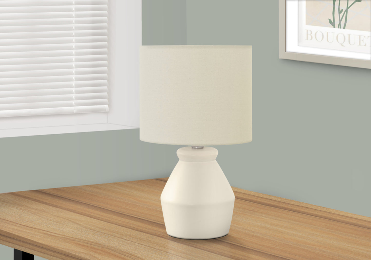 Lighting, 17"h, Table Lamp, Cream Ceramic, Ivory / Cream Shade, Modern