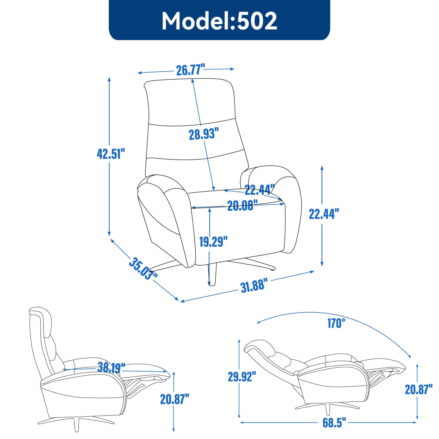 Khaki Leatheraire Dual Motor 270° Swivel Power Recliner Chair With Heavy Duty Motion Mechanism, USB and Type-C Charging Ports