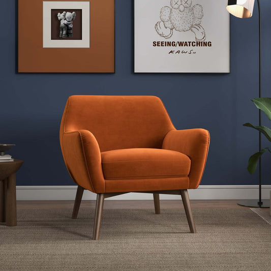 Panom Burnt Orange Velvet Lounge Chair