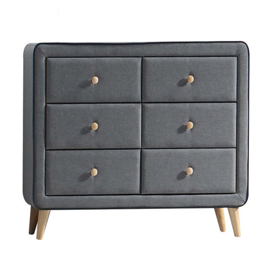 Light Grey Upholstered 6-drawer Double Dresser