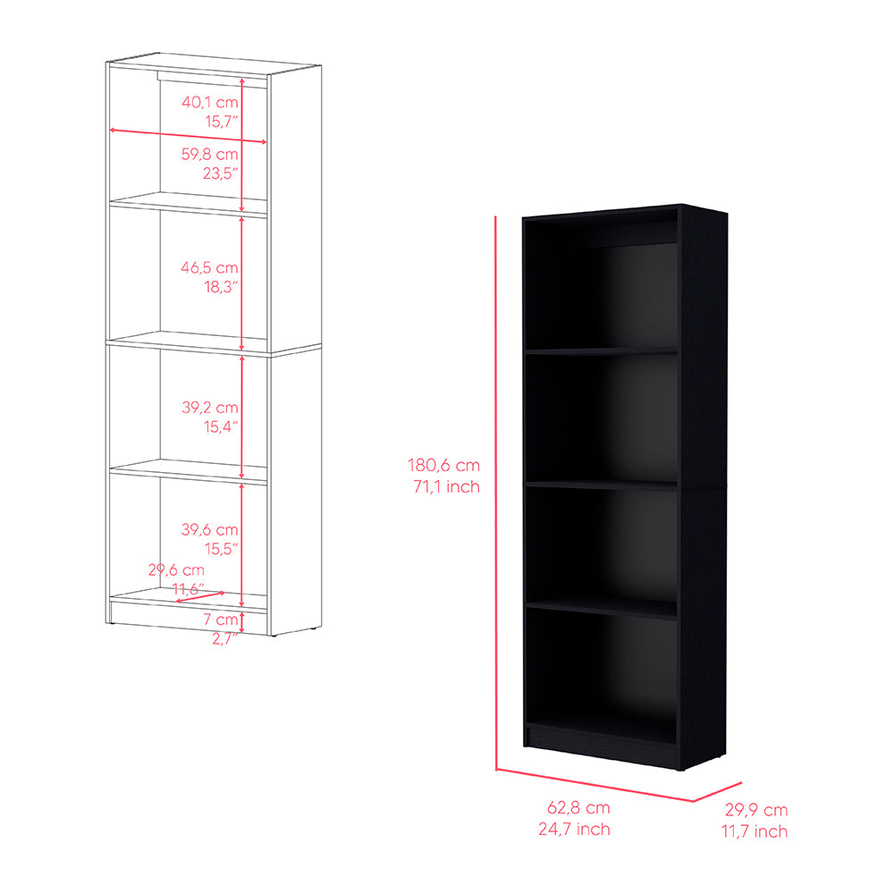 Bookcase Benzoni, Office, Black