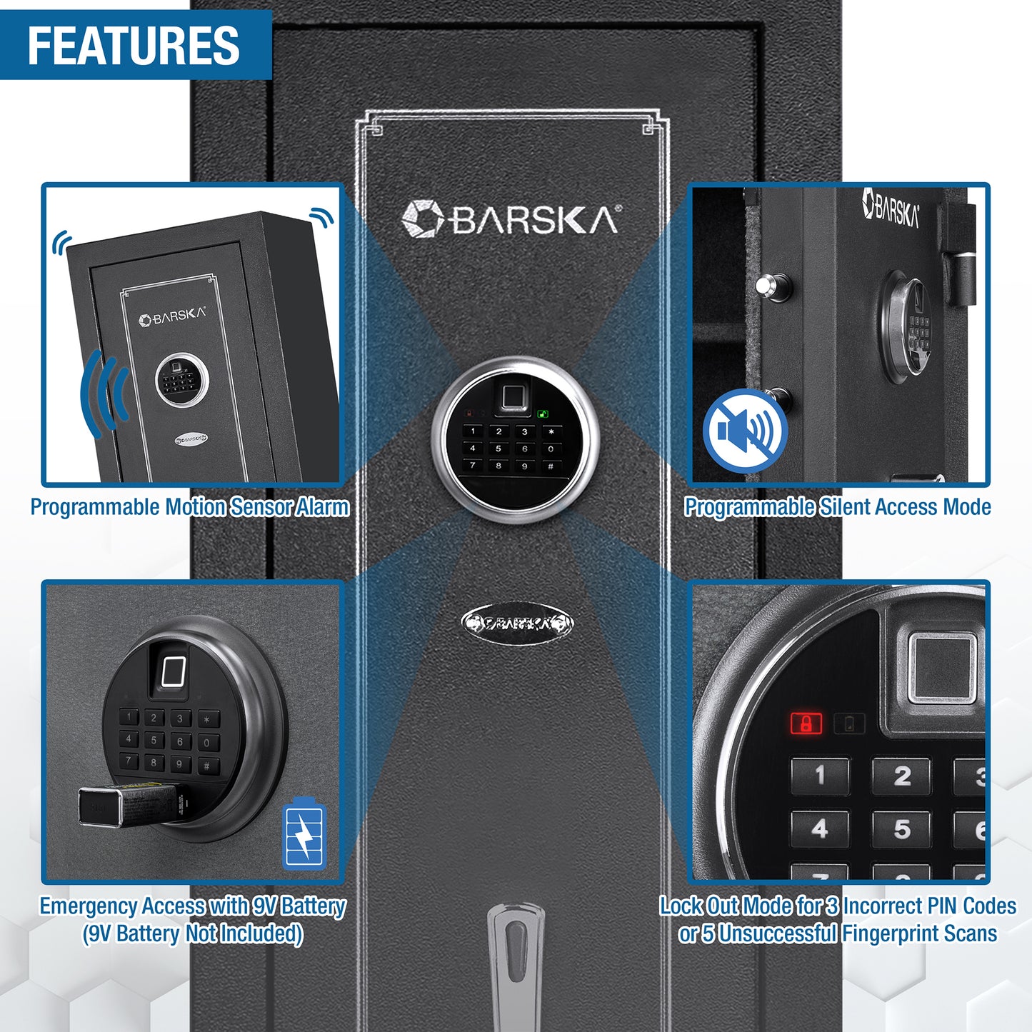 5.51 CUBIC FT BIOMETRIC KEYPAD RIFLESAFE