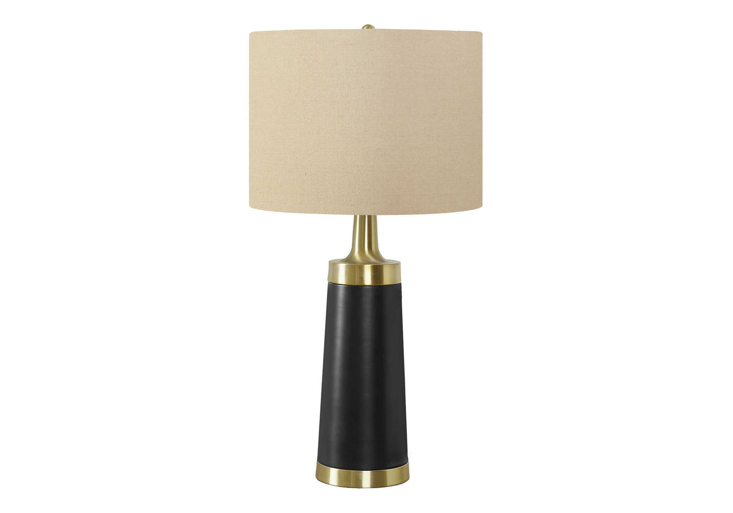 Lighting, 28"h, Table Lamp, Black Metal, Beige Shade, Contemporary