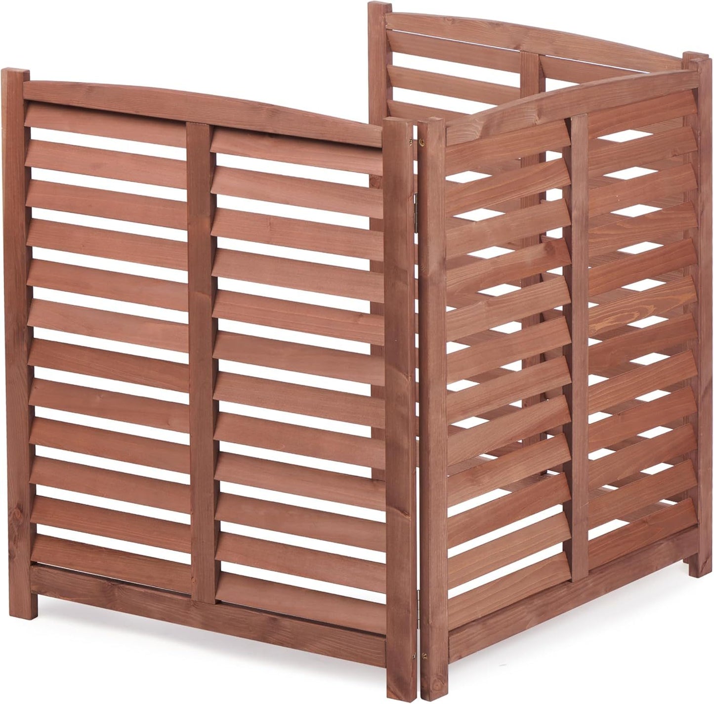 3-Panel Outdoor Air Conditioner Fence 3-Section Outdoor Wooden Screen, Outside Wood Privacy Fence, 32' W x 38' H