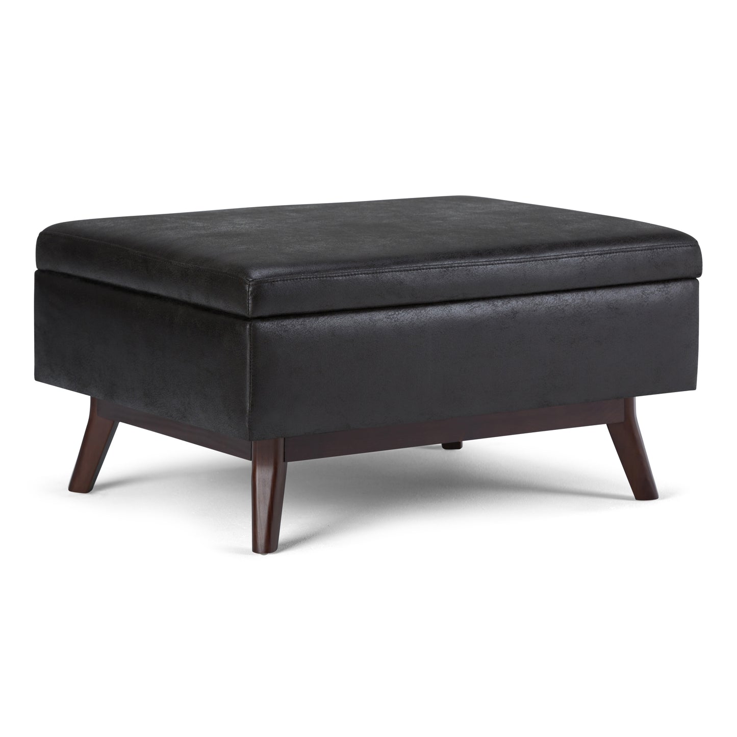 Owen - Coffee Table Storage Ottoman - Distressed Black