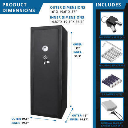 9.33 CUBIC FT TALL BIOMETRIC RIFLE SAFE