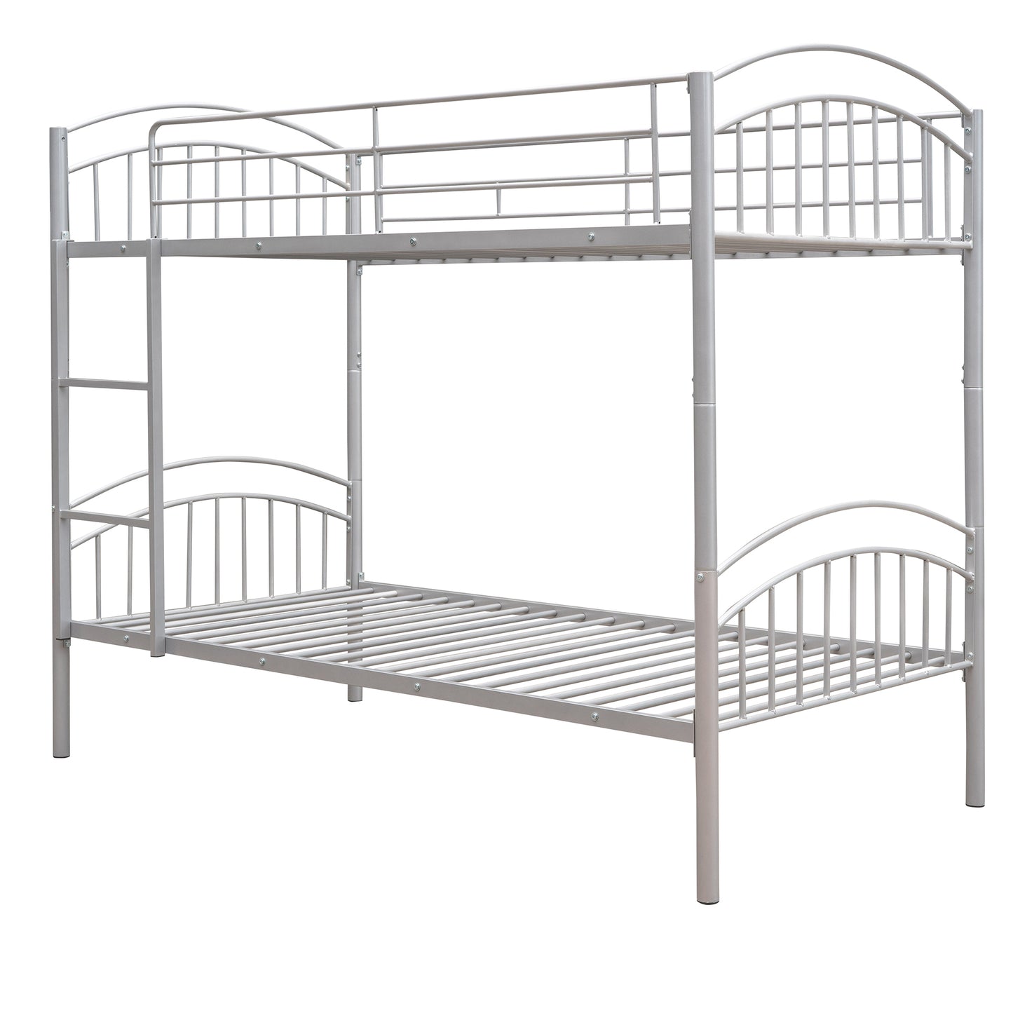 Twin Over Twin Metal Bunk Bed,Divided into Two Beds(Silver){OLD SKU:MF280424AAN}