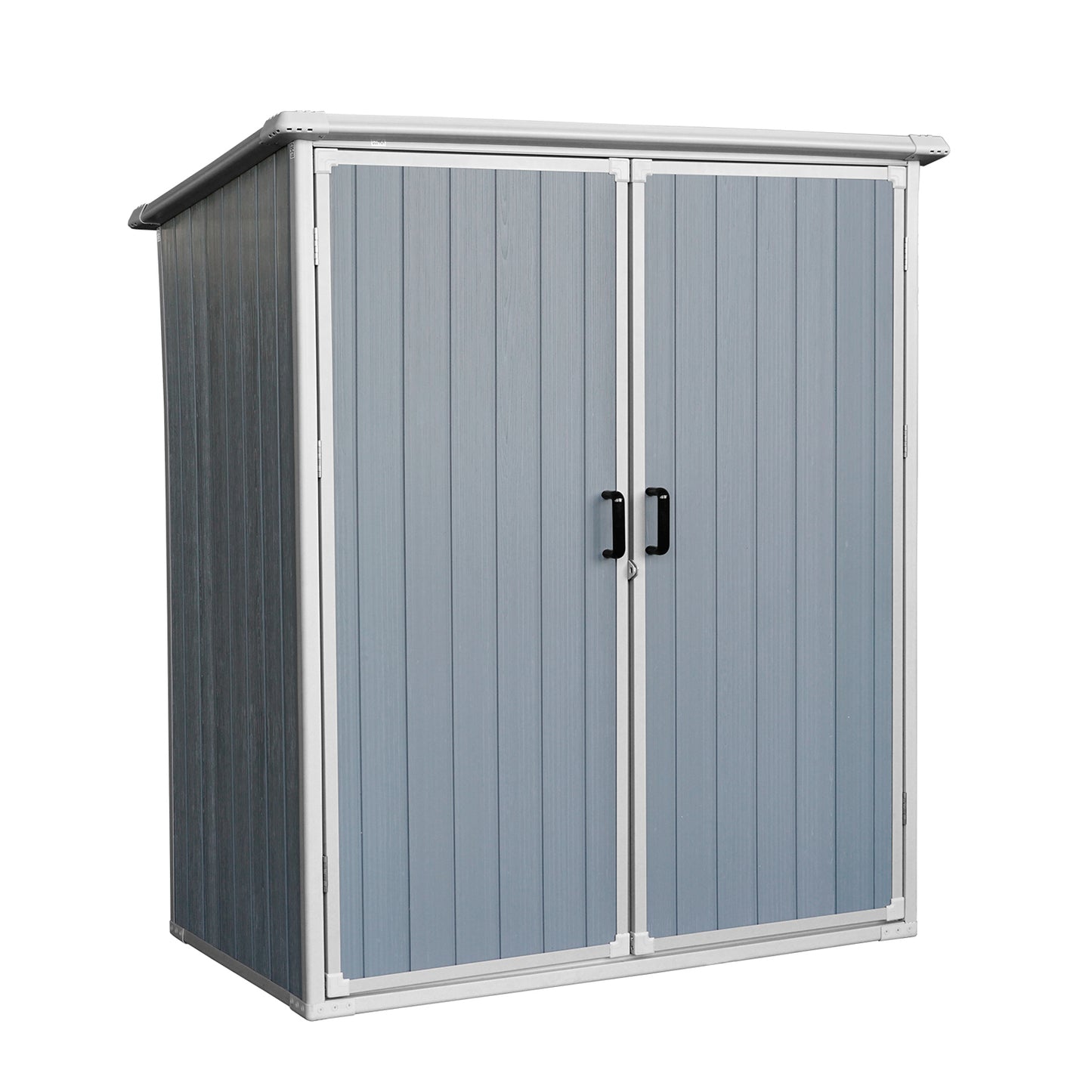 5x3FT Outdoor Storage Shed Waterproof Resin Cabinet with Lockable Doors for Bikes and Patio Furniture