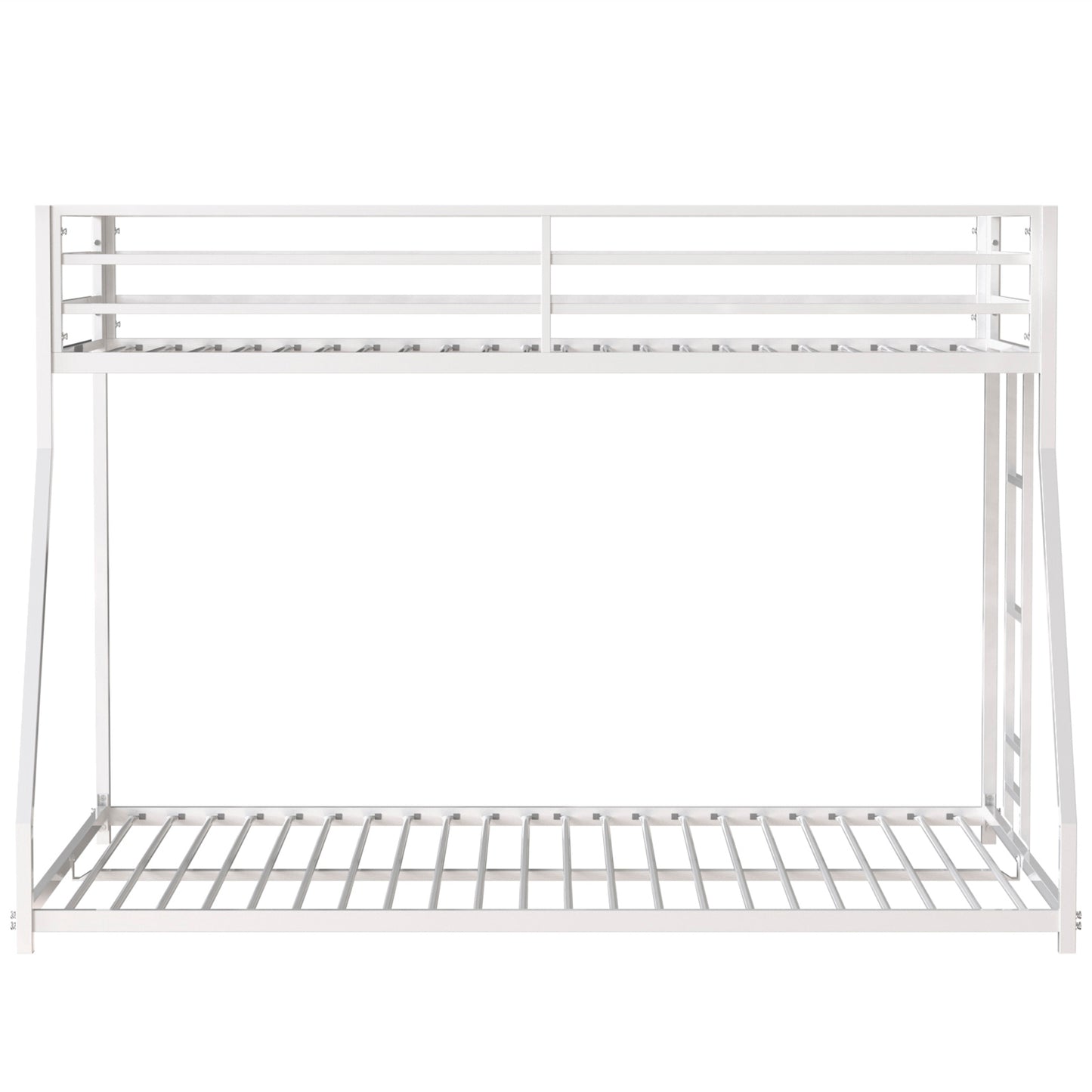 Adam Sturdy Twin over Full Metal Bunk White for Kids and Adult, Low Profile and Easy Climbing with Stable Ladder