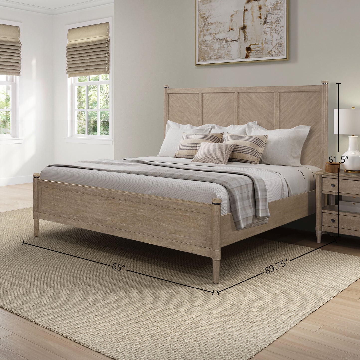 Queen Lo-Post Bed in Sand Finish