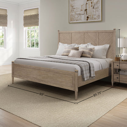 Queen Lo-Post Bed in Sand Finish