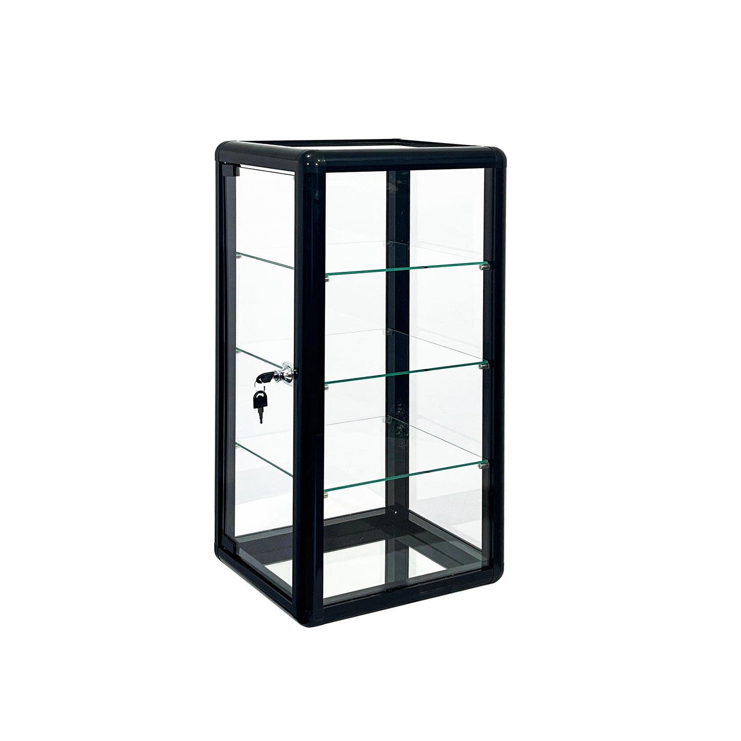 Tempered Glass Counter Top Display Showcase with Sliding Glass Door and Lock,Standard Aluminum Framing with Sliding Glass Door and Lock-display cabinet