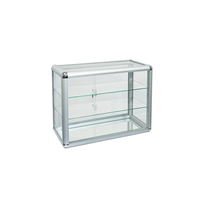 Tempered Glass Counter Top Display Showcase with Sliding Glass Door and Lock,Standard Aluminum Framing with Sliding Glass Door and Lock-display cabinet