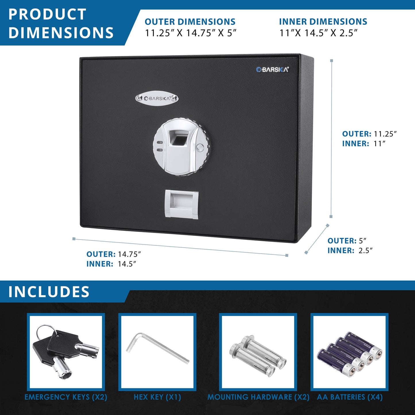 0 23 Cu Ft Top Opening Biometric Security Safe