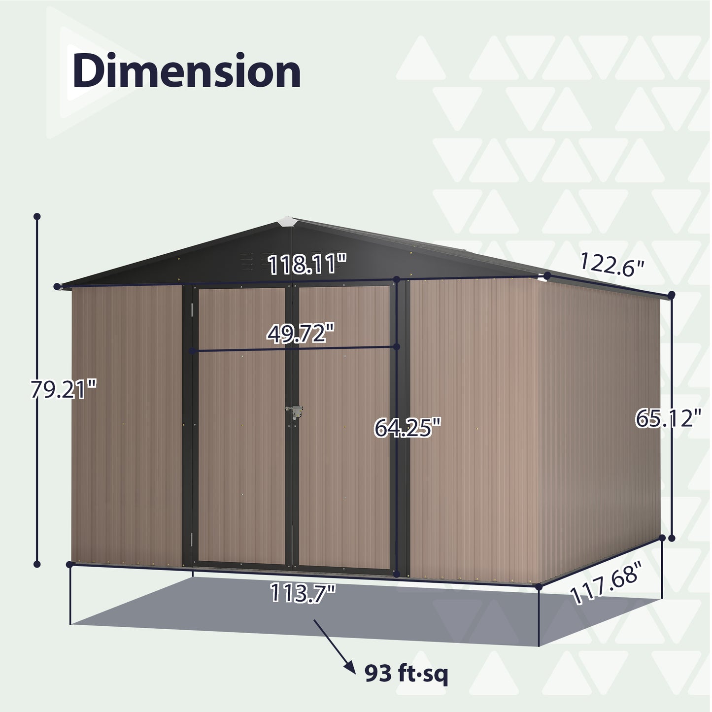 10' x 10' Metal Storage Shed for Ourdoor, Steel Yard Shed  with Design of Lockable Doors, Utility and Tool Storage for Garden, Backyard, Patio, Outside use