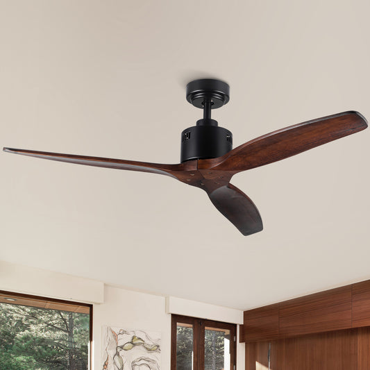 52" YUHAO Farmhouse Rustic Ceiling Fan with Integrated LED and Remote Control