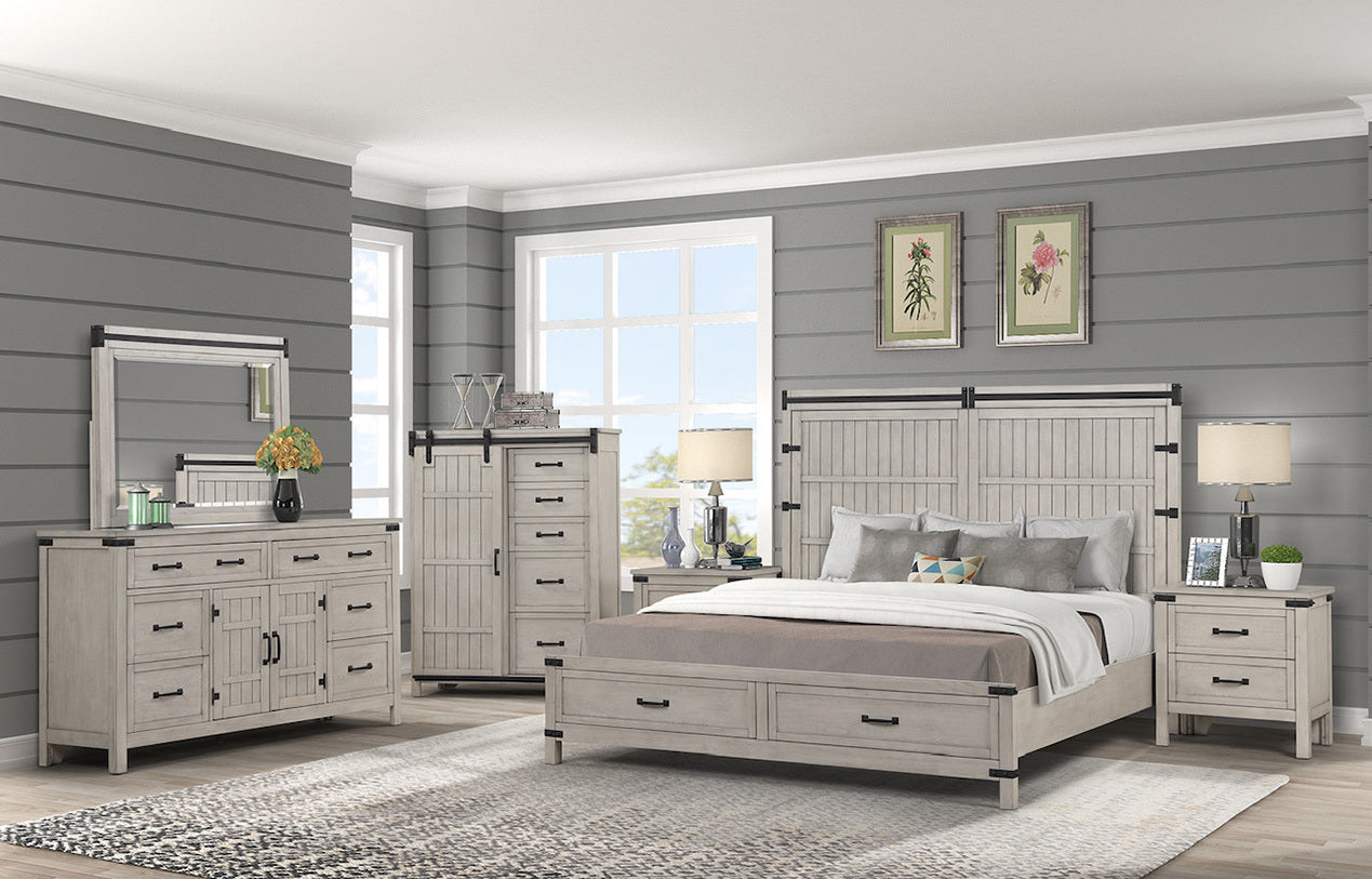 Bridgevine Home Alexandria Queen Storage Bed, Mountain Mist Finish