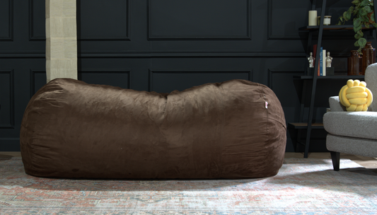 Jasper Traditional 8 Foot Cylindrical Suede Bean Bag, Brown