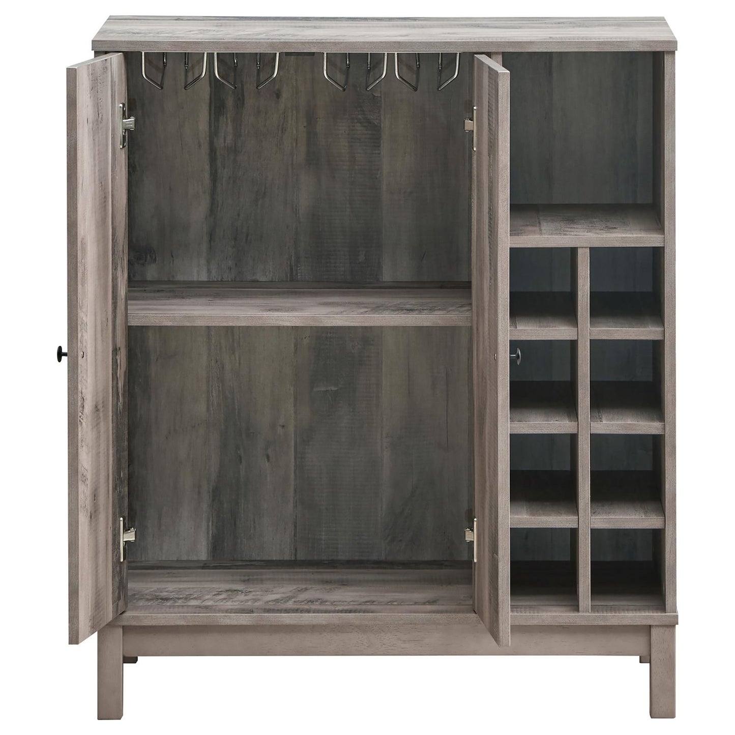 Weathered Acacia Wine Cabinet with 2 Doors