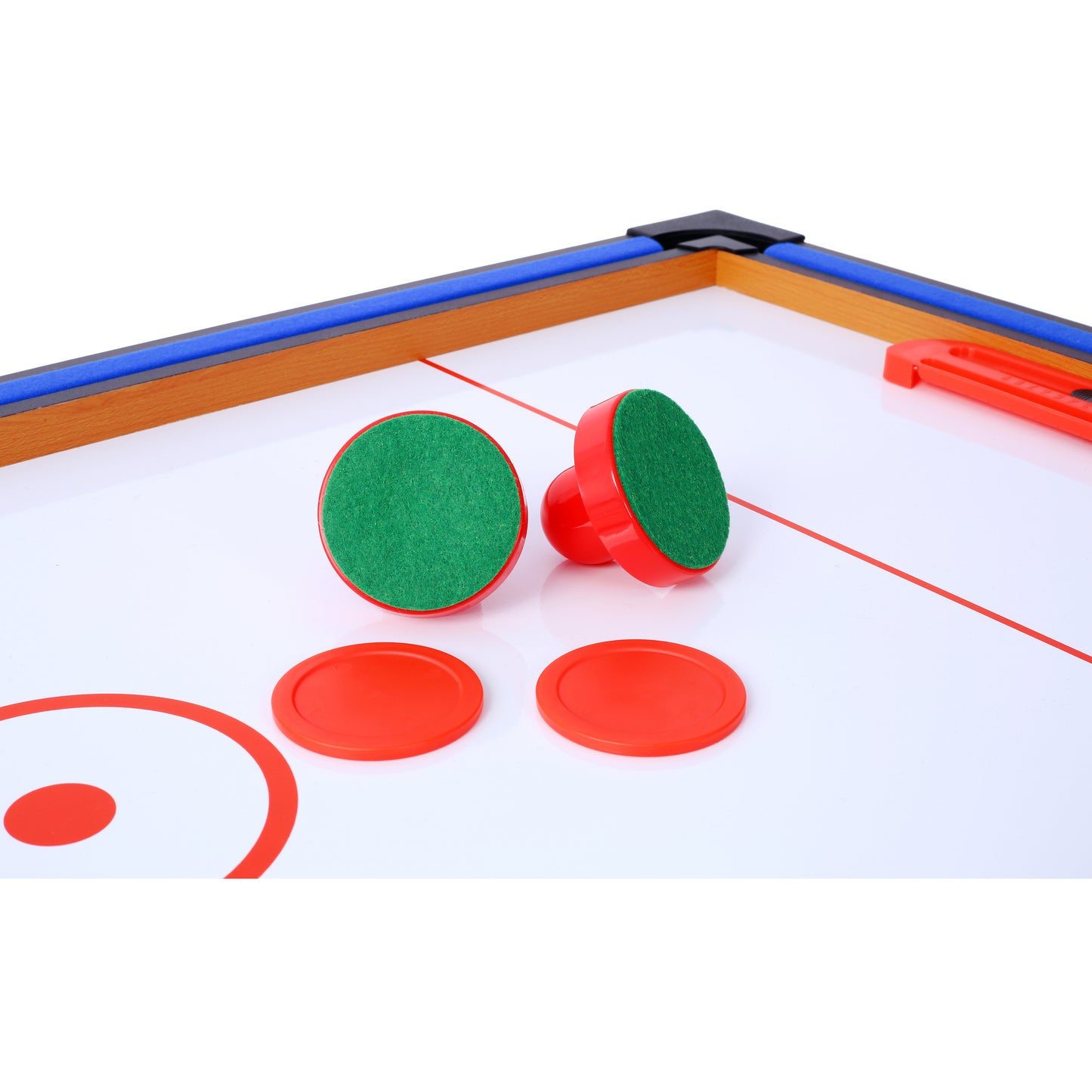 5-in-1 Multi-Game Table - Billiards, Push Hockey, Foosball, Ping Pong, and Basketball  brown /blue