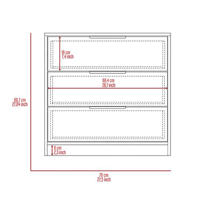 Cannon 3-Drawer Rectangle Dresser Light Grey