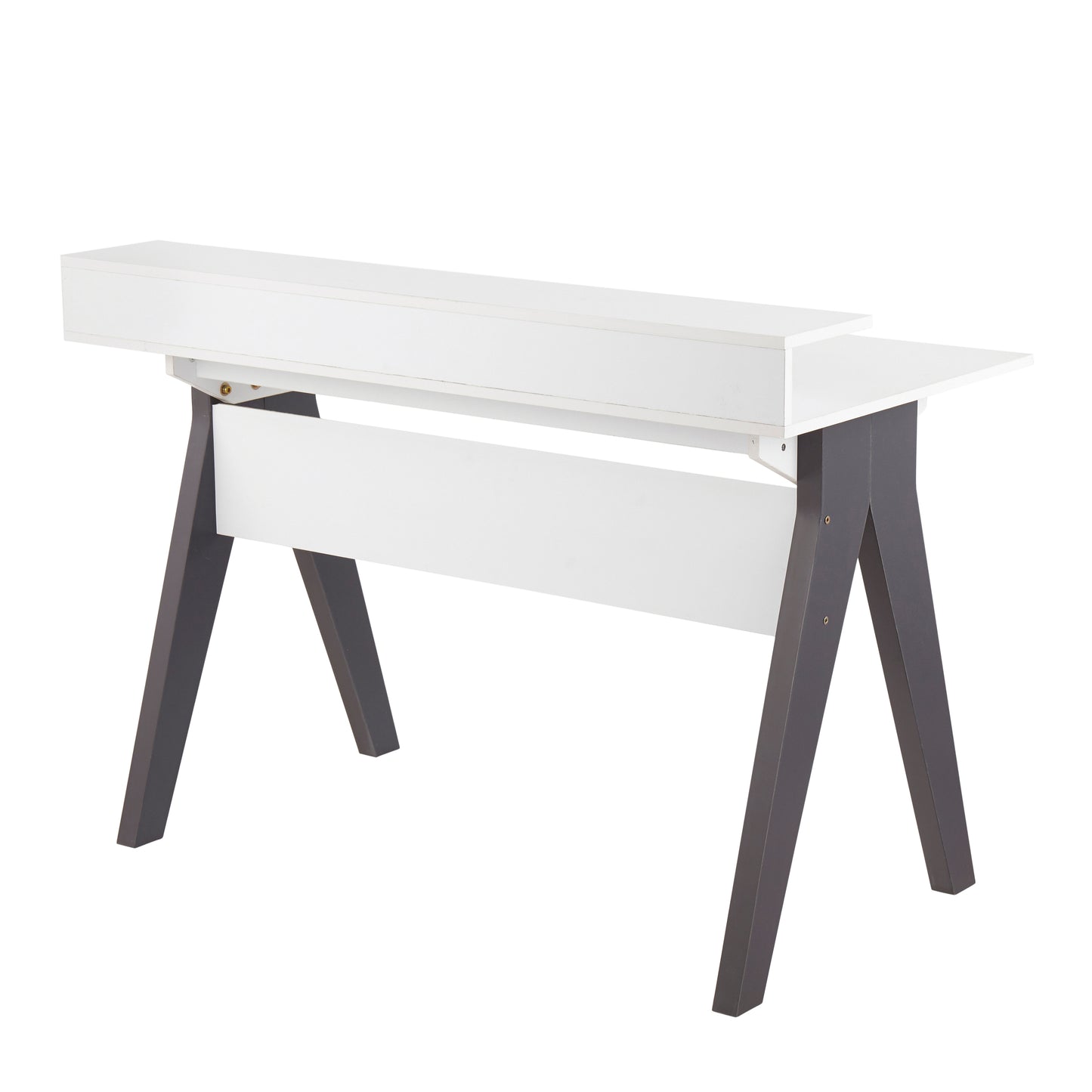 Wishbone Contemporary Desk in Grey and White Wood by LumiSource