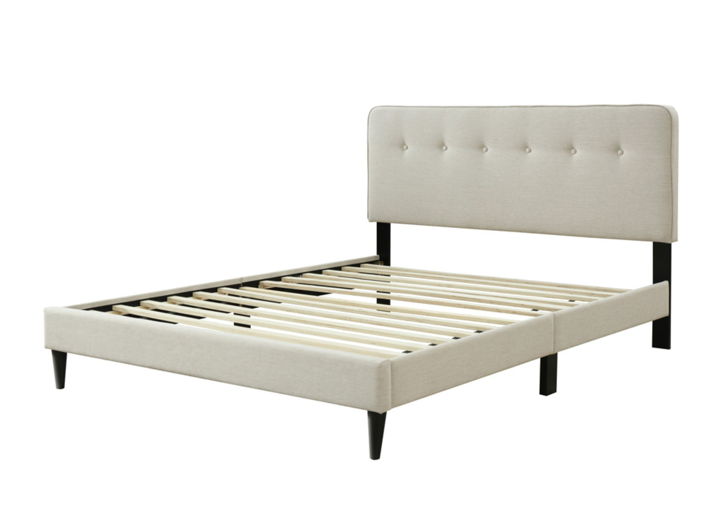 Queen Sized Upholstered Bed in a Box w/ USB