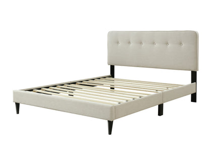 Queen Sized Upholstered Bed in a Box w/ USB