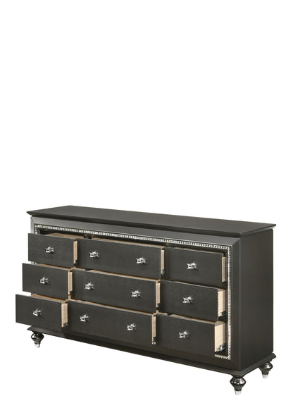 Kaitlyn Metallic Gray Finish Dresser