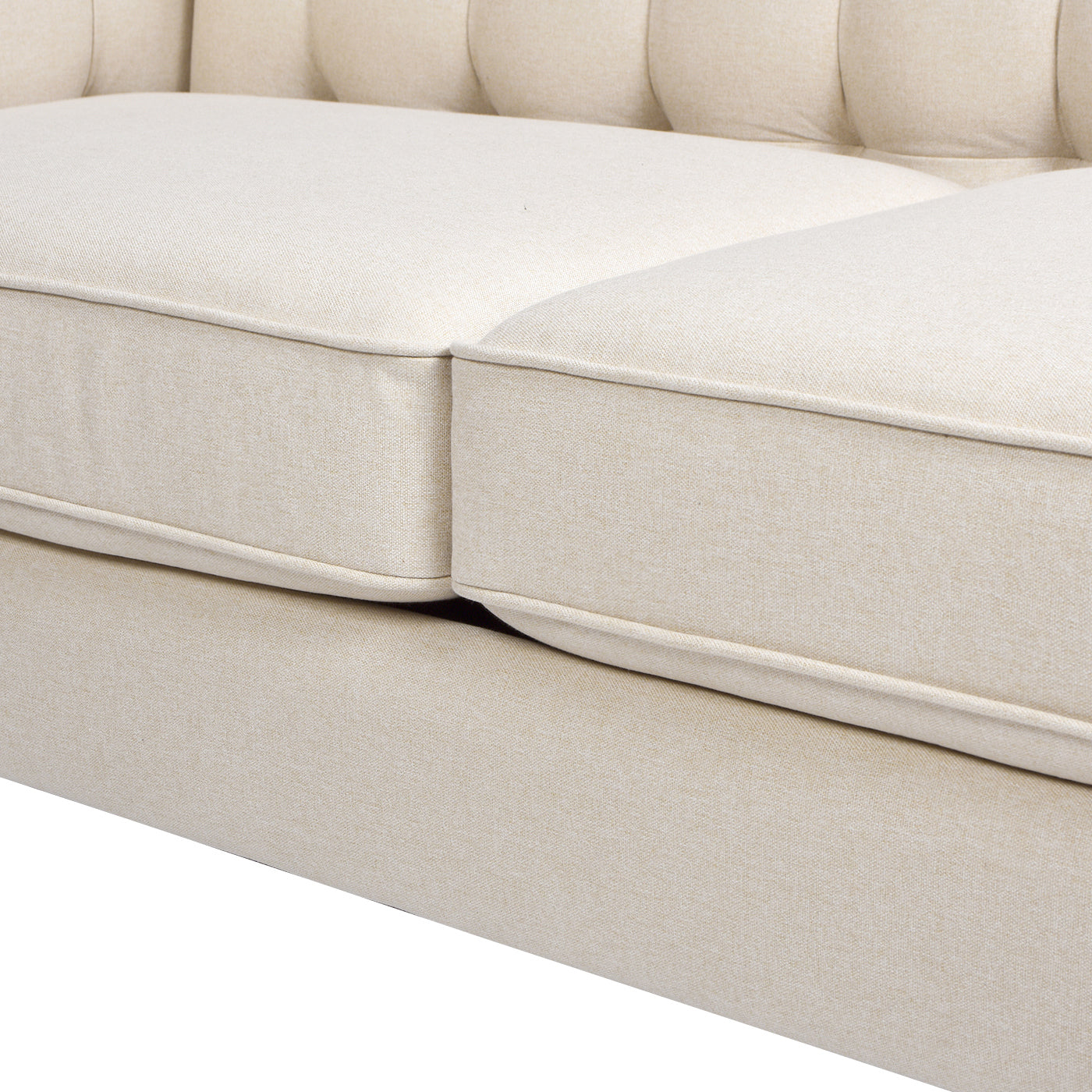 James 74" Modern Tuxedo Sofa, Sky Neutral Beige Polyester