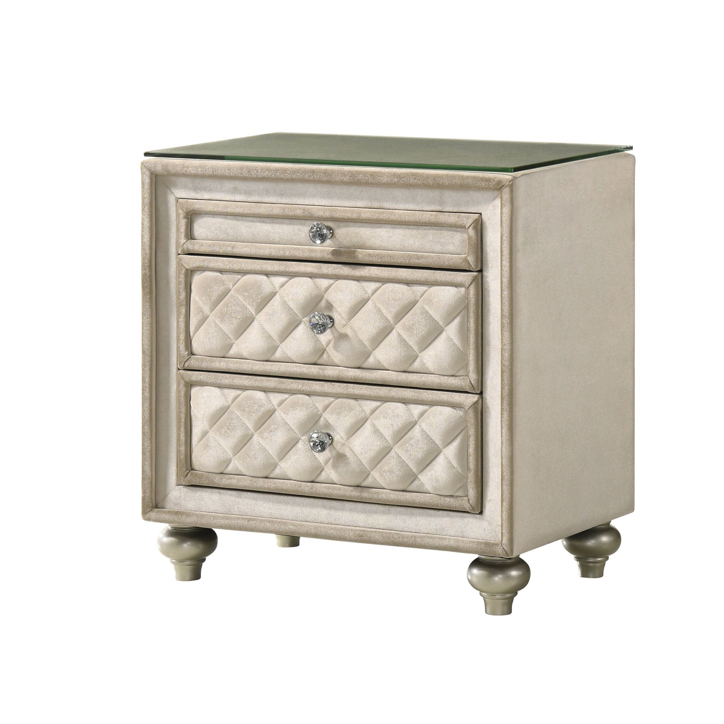 Beige 2-Drawer Nightstand