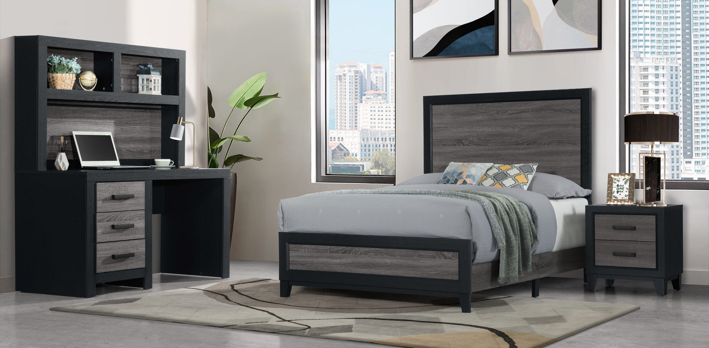 SOLUTO GREY AND BLACK TWIN BED