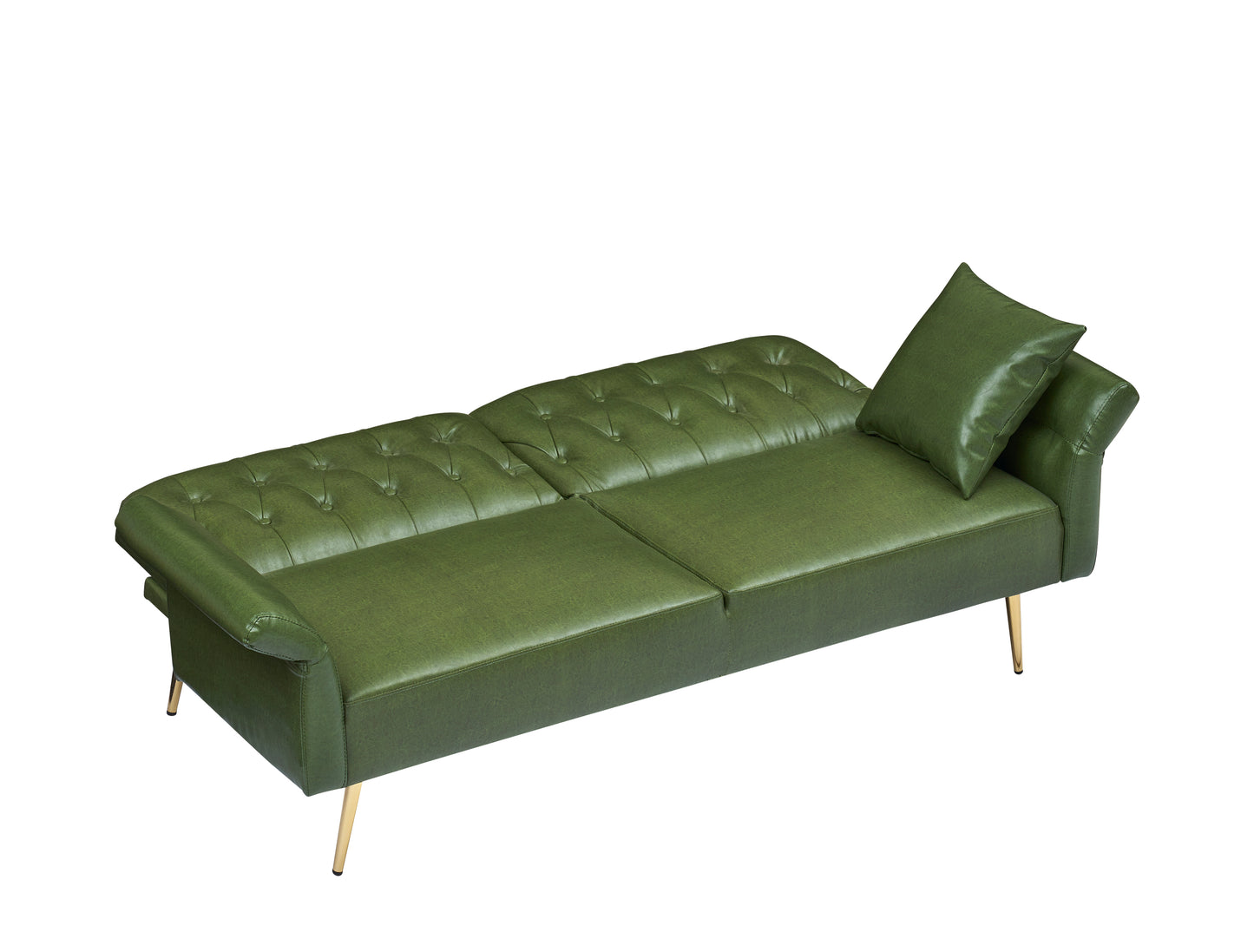 67.71 Inch Faux leather sofa bed with adjustment armres