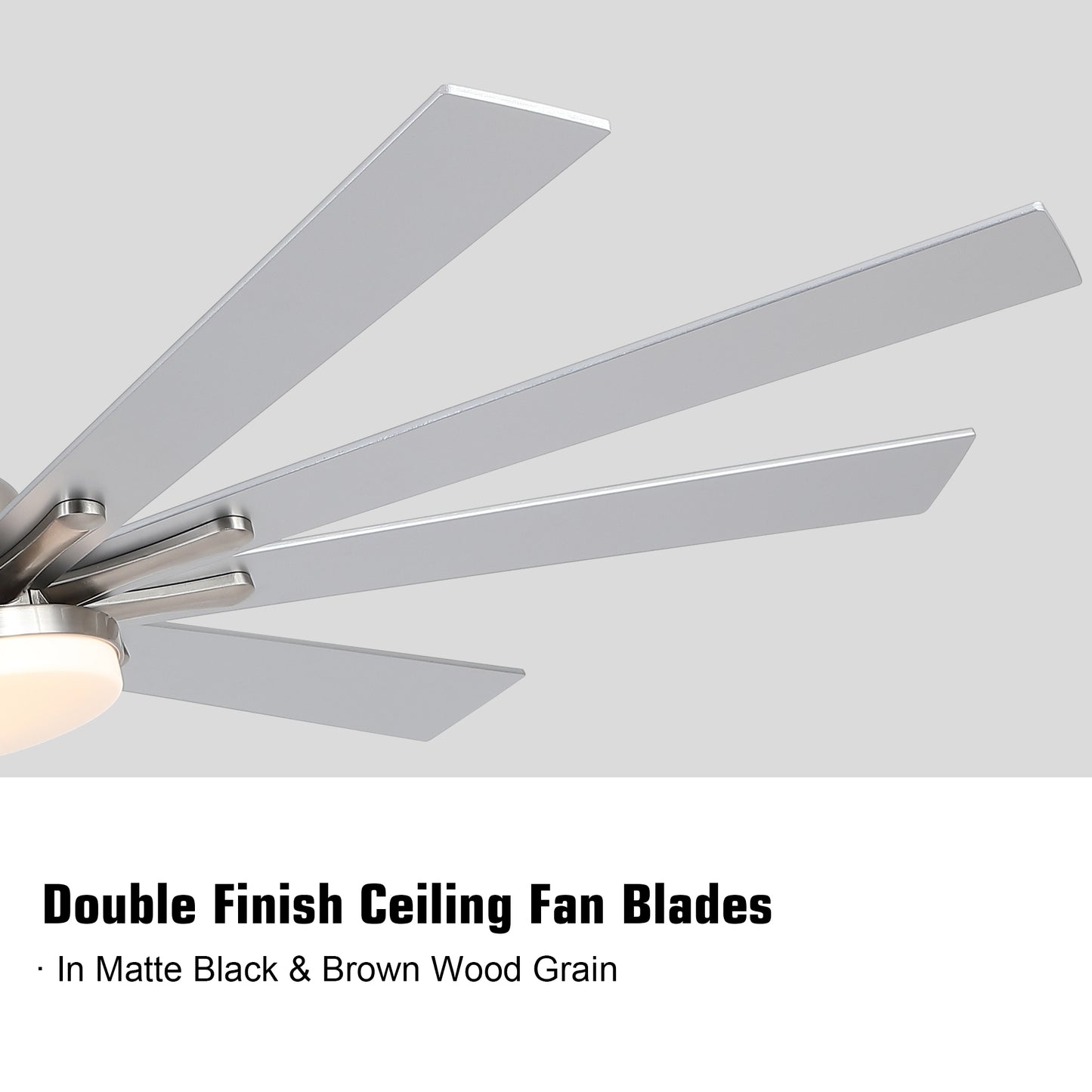 72 in Integrated LED Brushed Nickel Smart Ceiling Fan with Remote Control