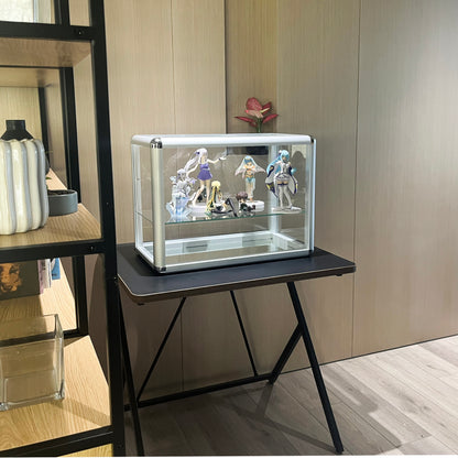 Tempered Glass Counter Top Display Showcase with Sliding Glass Door and Lock,Standard Aluminum Framing with Sliding Glass Door and Lock-display cabinet