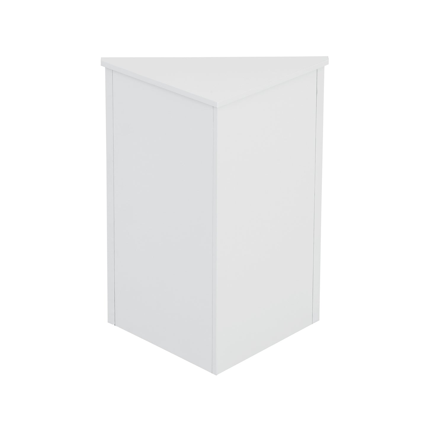 White Triangle Bathroom Storage Cabinet with Adjustable Shelves, Freestanding Floor Cabinet for Home Kitchen