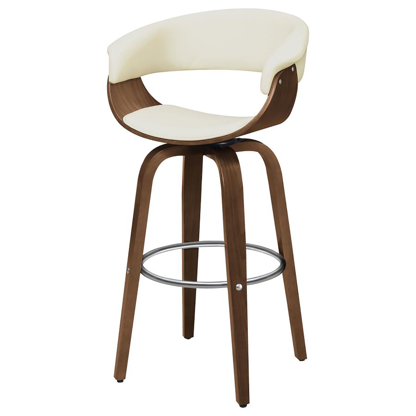 Walnut and Ecru Swivel Bar Stool